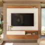 Painel Home Suspenso Triunfo Off White/Canela para TV até 65” - Mobler