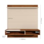 Painel Home Suspenso Triunfo Off White/Canela para TV até 65” - Mobler