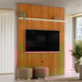 Painel Piso-Teto New Interlagos Cinamomo/Off White para TV até 75” - Madetec