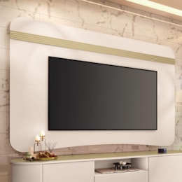 Painel Suspenso Armony Off White/Champanhe para TV até 80” – HB Móveis