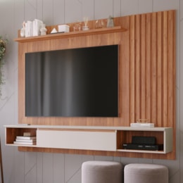 Painel Suspenso Bahamas Plus Cinamomo/Off White para TV até 65” - Permóbili