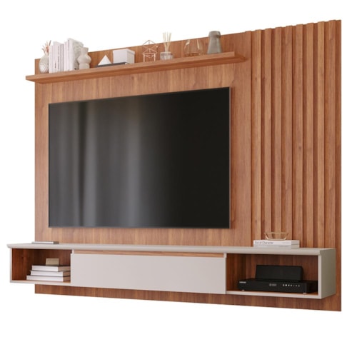 Painel Suspenso Bahamas Plus Cinamomo/Off White para TV até 65” - Permóbili