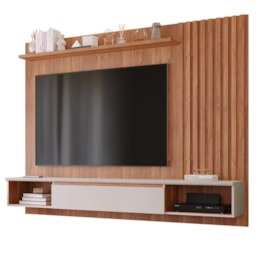 Painel Suspenso Bahamas Plus Cinamomo/Off White para TV até 65” - Permóbili Painel Suspenso Bahamas Plus Cinamomo/Off White para TV até 65” - Permóbili