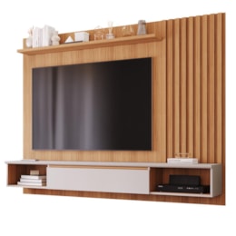 Painel Suspenso Bahamas Plus Nature/Off White para TV até 65” - Permóbili Painel Suspenso Bahamas Plus Nature/Off White para TV até 65” - Permóbili