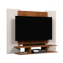 Painel Suspenso EJ Off White/Freijó para TV de até 50” – EJ Móveis