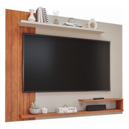 Painel Suspenso Floripa Off White/Cinamomo para TV até 65” - Permóbili Painel Suspenso Floripa Off White/Cinamomo para TV até 65” - Permóbili