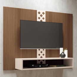 Painel Suspenso Form Castanho/Off White para TV até 47" - HB Móveis