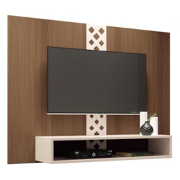 Painel Suspenso Form Castanho/Off White para TV até 47" - HB Móveis