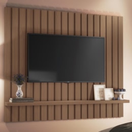 Painel Suspenso Link 1.6 Ripado Castanho para TV até 60" - HB Móveis Painel Suspenso Link 1.6 Ripado Castanho para TV até 60" - HB Móveis