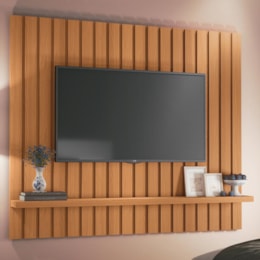 Painel Suspenso Link 1.6 Ripado Cinamomo para TV até 60" - HB Móveis Painel Suspenso Link 1.6 Ripado Cinamomo para TV até 60" - HB Móveis