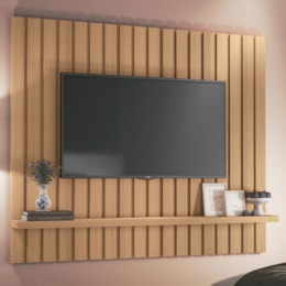 Painel Suspenso Link 1.6 Ripado Freijó para TV até 60" - HB Móveis Painel Suspenso Link 1.6 Ripado Freijó para TV até 60" - HB Móveis