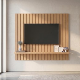 Painel Suspenso Link 1.6 Ripado para TV até 60" Freijó - HB Móveis 