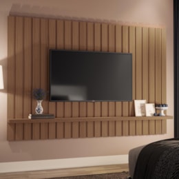 Painel Suspenso Link 2.0 Ripado Castanho para TV até 70" - HB Móveis Painel Suspenso Link 2.0 Ripado Castanho para TV até 70" - HB Móveis
