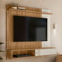 Painel Suspenso Milão Frisado Flex Nature/Off White para TV até 55” - Peternella Móveis