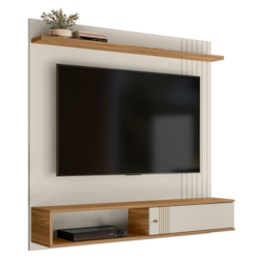 Painel Suspenso Milão Frisado Flex Off White para TV até 55” - Peternella Móveis