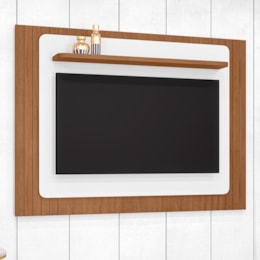 Painel Suspenso Mônaco 180cm Cedro/Branco para TV até 60” - Casa D Painel Suspenso Mônaco 180cm Cedro/Branco para TV até 60” - Casa D