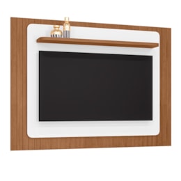 Painel Suspenso Mônaco 180cm Cedro/Branco para TV até 60” - Casa D Painel Suspenso Mônaco 180cm Cedro/Branco para TV até 60” - Casa D