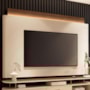 Painel Suspenso Nobre Off White/Castanho para TV até 85" - HB Móveis
