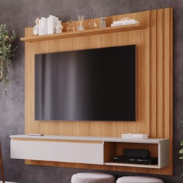 Painel Suspenso Panamá Plus Nature/Off White para TV até 55” - Permóbili