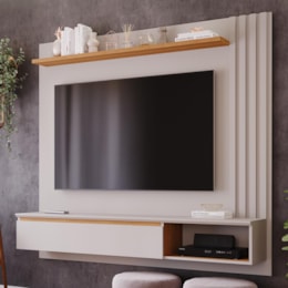 Painel Suspenso Panamá Plus Off White/Nature para TV até 55” - Permóbili