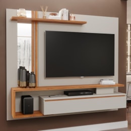 Painel Suspenso Treviso Off White/Cinamomo para TV até 60” - Permóbili