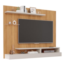 Painel Suspenso Valência Plus Nature/Off White para TV até 50” - Permóbili Painel Suspenso Valência Plus Nature/Off White para TV até 50” - Permóbili