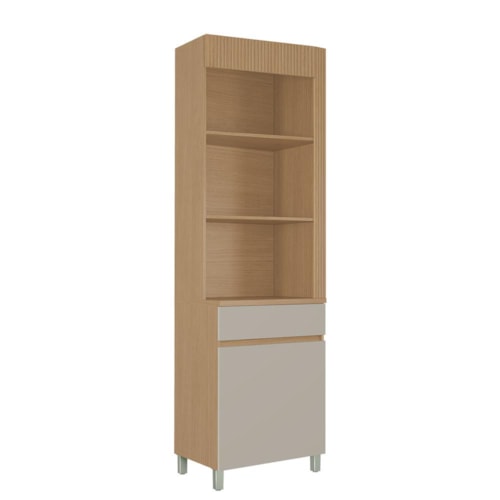 Paneleiro 1 Porta 1 Gaveta Realeza Premium 80cm Greige - Nesher