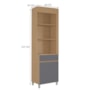 Paneleiro 1 Porta 1 Gaveta Realeza Premium 80cm Titânio - Nesher