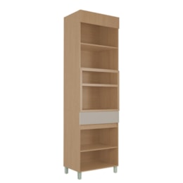 Paneleiro 2 Portas 1 Gaveta com Nicho para Micro-ondas Realeza Premium 65cm Greige - Nesher