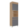 Paneleiro 2 Portas 1 Gaveta com Nicho para Micro-ondas Realeza Premium 65cm Titânio - Nesher