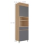 Paneleiro 2 Portas 1 Gaveta com Nicho para Micro-ondas Realeza Premium 65cm Titânio - Nesher