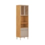 Paneleiro 4 Portas 1 Gaveta 70cm com Vidro Reflecta Plena Cinamon/Nude Prime TX - Demóbile