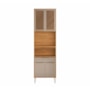 Paneleiro 4 Portas 1 Gaveta 70cm com Vidro Reflecta Plena Cinamon/Nude Prime TX - Demóbile