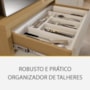 Paneleiro Condessa 70cm 4 Portas com Vidro Reflecta e 1 Gaveta Carvalho/Greige - Nesher