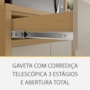 Paneleiro Condessa 70cm 4 Portas com Vidro Reflecta e 1 Gaveta Carvalho/Greige - Nesher