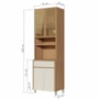 Paneleiro Condessa 70cm 4 Portas com Vidro Reflecta e 1 Gaveta Carvalho/Greige - Nesher