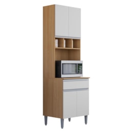 Paneleiro Duplo Andréia 4 Portas e 1 Gaveta Amêndoa/Branco - AJL Móveis Paneleiro Duplo Andréia 4 Portas e 1 Gaveta Amêndoa/Branco - AJL Móveis