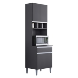 Paneleiro Duplo Andréia 4 Portas e 1 Gaveta Cinza - AJL Móveis Paneleiro Duplo Andréia 4 Portas e 1 Gaveta Cinza - AJL Móveis