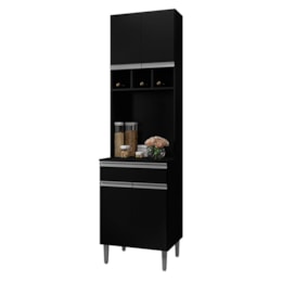 Paneleiro Duplo Andréia 4 Portas e 1 Gaveta Preto - AJL Móveis Paneleiro Duplo Andréia 4 Portas e 1 Gaveta Preto - AJL Móveis