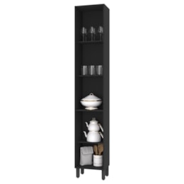 Paneleiro Firenze 40cm 2 Portas Chumbo/Titânio com Vidro Reflecta - Indékes