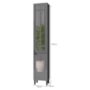 Paneleiro Firenze 40cm 2 Portas Chumbo/Titânio com Vidro Reflecta - Indékes