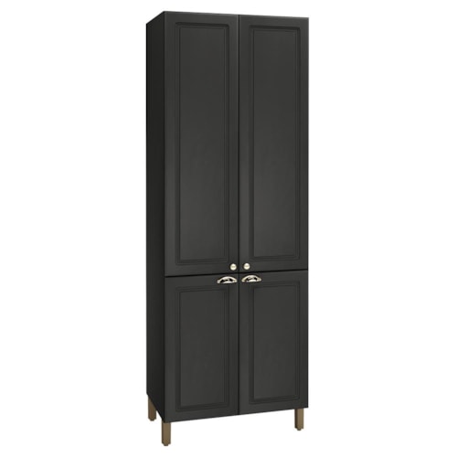 Paneleiro Firenze 80cm 4 Portas Chumbo - Indékes