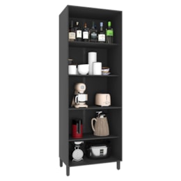 Paneleiro Firenze 80cm 4 Portas Chumbo/Titânio com Vidro Reflecta - Indékes Paneleiro Firenze 80cm 4 Portas Chumbo/Titânio com Vidro Reflecta - Indékes