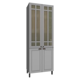 Paneleiro Firenze 80cm 4 Portas Chumbo/Titânio com Vidro Reflecta - Indékes Paneleiro Firenze 80cm 4 Portas Chumbo/Titânio com Vidro Reflecta - Indékes