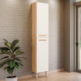 Paneleiro Intenza 40cm Freijó/Off White Cristal - Nicioli  Paneleiro Intenza 40cm Freijó/Off White Cristal - Nicioli