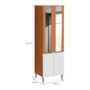 Paneleiro Luana Clara 2 Portas de Vidro e 2 Portas MDF Cinamomo/Branco - Aramóveis  