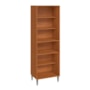 Paneleiro Luana Clara 2 Portas de Vidro e 2 Portas MDF Cinamomo/Branco - Aramóveis  