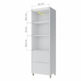 Paneleiro Marquesa 70cm 2 Portas e 2 Gavetas Branco - Nesher