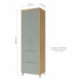 Paneleiro Marquesa 70cm 2 Portas e 2 Gavetas Nature/Verde - Nesher