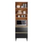 Paneleiro Proença 70cm 1 Forno 2 Portas Vidro Reflecta e 2 Gavetas Nogueira Touch/Carbono Prime TX - Demartêz